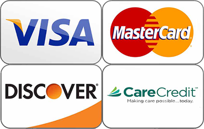 All major credit cards and care credit accepted.